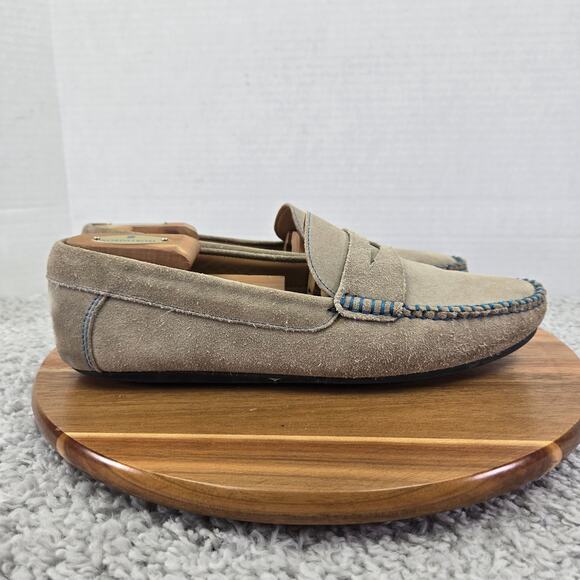 Alan Payne Gray Suede Casual Business Office Daily Driving Penny Loafer Mens 9 - Picture 3 of 16